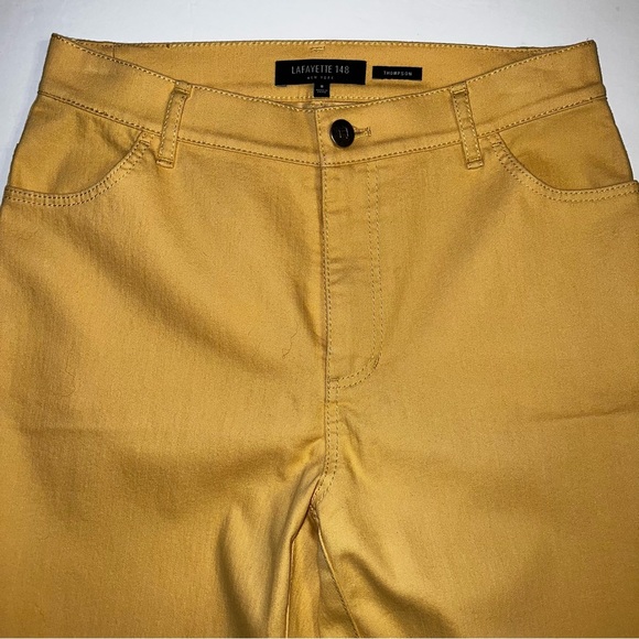 Lafayette 148 New York Thompson Straight Leg Jean Gold Yellow Sz 8 - Picture 3 of 13